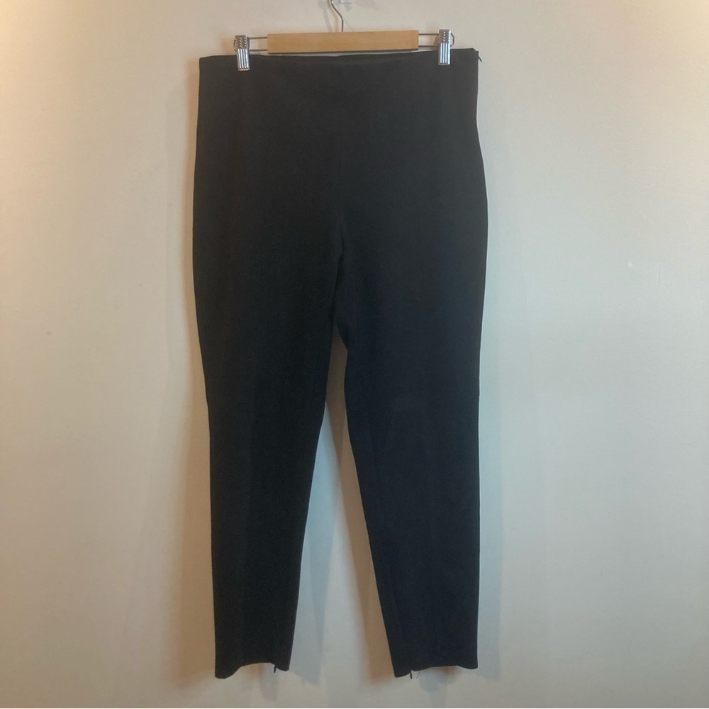 ZARA BASIC Sz XL Faux Suede Jeggings Style Side Zipper Closure & At Hem Pants